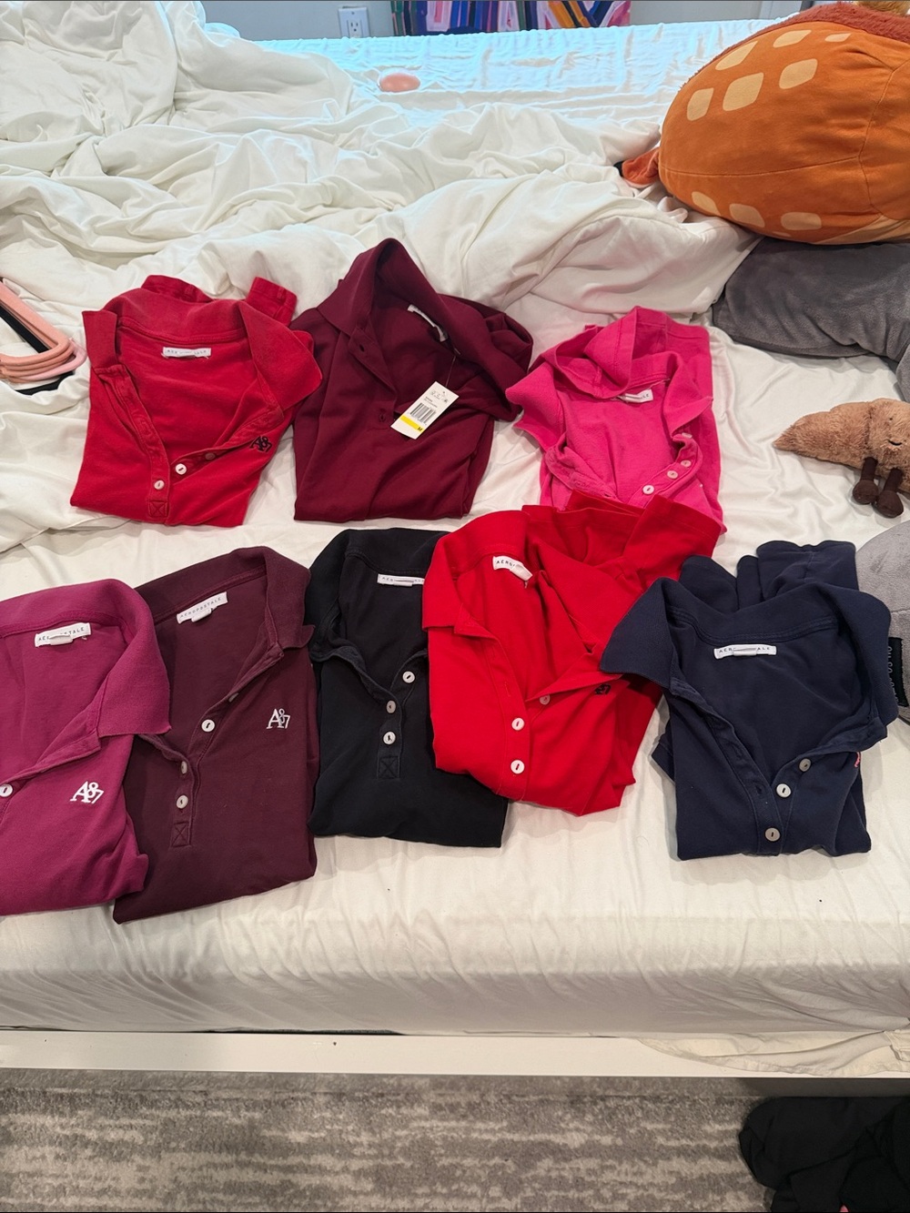 Aeropostale Polo Shirt Lot in Red, Pink, Burgundy, Navy & Black - Picture 2 of 10
